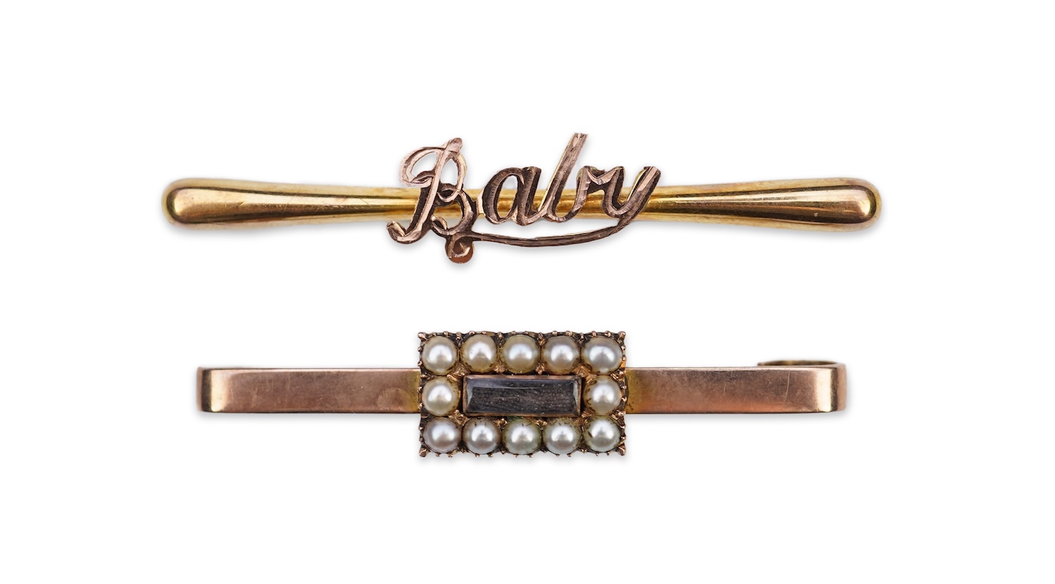 Two bar brooches